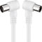 Levitantes Cable de TV 8 m, ángulo recto, color blanco, ideal para conexión versátil y ordenada en espacios reducidos.