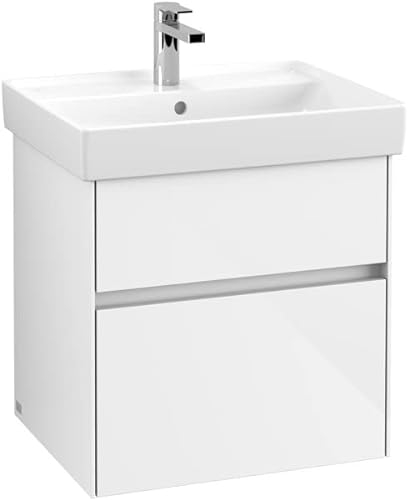Villeroy & Boch Collaro Waschbeckenunterschrank 554x546x444 mm, 2 Auszüge, C00800, Farbe: Front/Korpus: Glossy White, Griff: White Matt