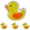 Relaxdays Kühlpads Kinder, 4er Set, Kalt Warm Kompresse, Ente, H x B: 9,5 x 10,5 cm, Kühlkissen Gel, Mini Kühlpack, gelb