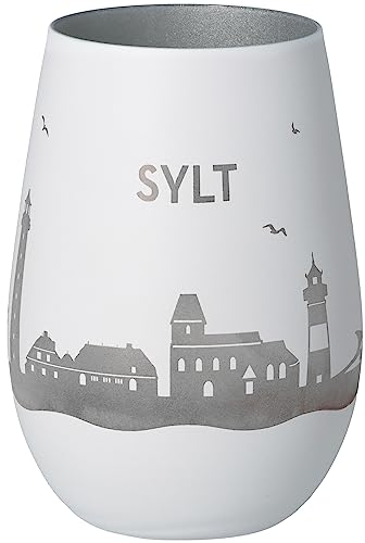 Goodtimes Windlicht Sylt Skyline (Weiß & Silber)