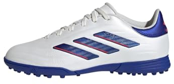 adidas Copa Pure II League Football Boots Turf, Scarpe da Calcio, Cloud White/Lucid Blue/Solar Red, 31.5 EU