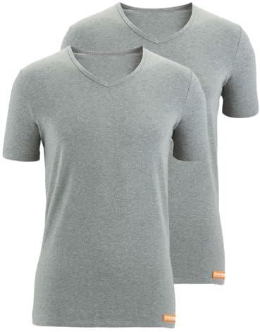 bruno banani - WARM UP - Unterhemd/Shirt Kurzarm - 2er Pack (XL Grau Melange)