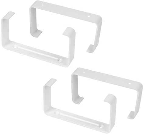 Vent Systems 4 Stück 110 x 55 mm Kunststoff-Wandhalterung für Rechteckige Lüftungskanäle – Vorgebohrte Löcher – Flache Lüftungskanalhalterung – Heizung, Kühlung, Klimaanlage - 2 Packungen