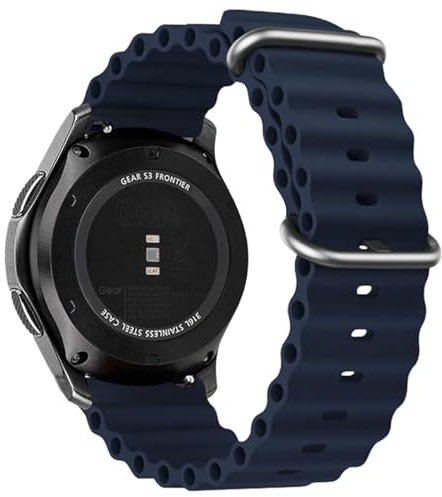 Correa Reloj 22mm Compatibles con Amazfit GTR 47mm. Banda Repuesto de Reloj de Silicona Compatible con Samsung Galaxy Watch 4 46mm. Pulsera Deportiva de Recambio (22mm, Azul oscuro)
