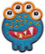 4 Eyed Turquoise Monster – Magnetische Rückseite – bestickter Aufnäher/Abzeichen/Emblem