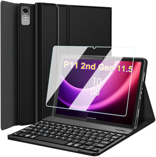 Nanhent Funda con Teclado Español Ñ para Lenovo Tab P11 (2nd Gen) 11.5 Pulgadas TB350FU/TB350XU 2022, 9H Protector de Pantalla, Teclado Magnético Inalámbrico Bluetooth Desmontable (P11 2nd Gen 11.5)