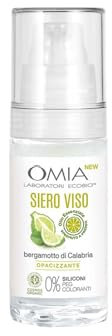 Omia, Siero Viso opacizzante con Olio Essenziale di Bergamotto di Calabria, riduce l'eccesso di sebo rendendo la pelle più opaca e uniforme, ideale per pelli miste, Certificato Cosmos Organic, 30 ml
