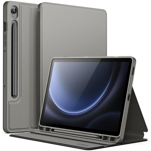 JETech Case for Samsung Galaxy Tab S10 FE / S9 FE 10.9-Inch with S Pen Holder, Slim Folio Stand Protective Tablet Cover, Multi-Angle Viewing (Grey)