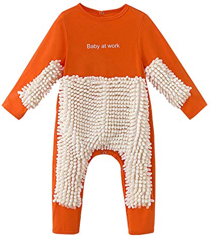 vejtmcc Mono para bebé recién nacido, mopa para niñas, mameluco sólido, mameluco y Jumphou, naranja, 18-24 meses