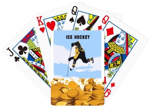 no/no Quick Hockey Tips Ice Art Deco Fashion Gold Spielkarte Klassisches Spiel