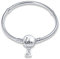 QIKAOLA S925 Bracciali in argento sterling per Pandora charms Moments Bracciali con catena a serpente per le donne