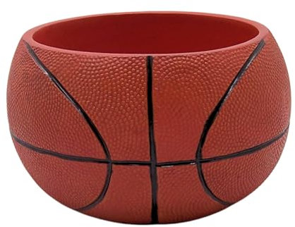 Wowser Pot de fleurs en forme de basket-ball, décoration de maison et de jardin, pot de fleurs sur le thème du sport, 16,5 cm