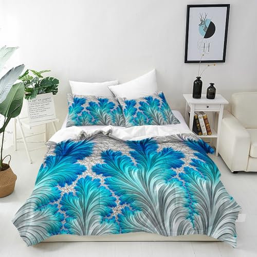 ANHOPE Abstrakte Geometrisch Wellen Bettwäsche Set 3 Teilig Bettbezug 140x200 cm & Kissenbezug 65x65 cm Microfaser Bettbezüge mit Reißverschluss Weich Ganzjahres Bettdeckenbezug Set