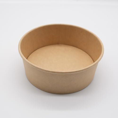 CUPLAND Disposable Bowls for Hot Food - Paper Bowls Kraft Takeaway Food Containers for Hot/Cold Food, Party/Picnic Supplies (320 GSM Paper, 20 Oz)