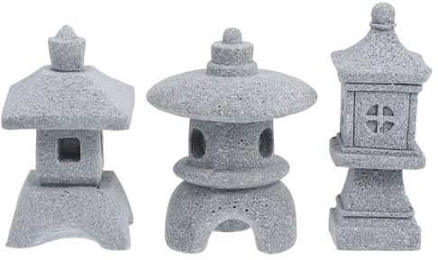 Levemolo 3stücke Japanische Miniatur-pagoden-statuen Miniaturtürme Asiatische Gartendekoration Mikrolandschaftsdekoration Für Aquarium Und Terrarium