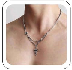 Wendalern Gothic Schwarzes Kreuz Halskette Geschichtet Perlen Kette Doppelkreuz Anhänger Y2k Kreuz Religiöse Kettenschmuck Für Frauen Und Männer