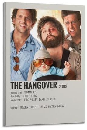KINGGHYLL The Hangover Poster, dekoratives Gemälde, Leinwand-Poster, Wandkunst, Wohnzimmerdekoration, modernes ästhetisches Poster, 20 x 30 cm, Rahmenstil