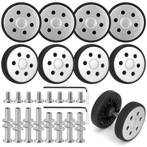 Vivikivi 8 PCS Kofferräder Ersatzkofferrad-Ersatzkit Verschleißfeste Kofferrad-Ersatzräder für die Koffer Leise und langlebige Ersatzräder für Koffer Ersatz Gepäck Räder, VK-A15(55mm)