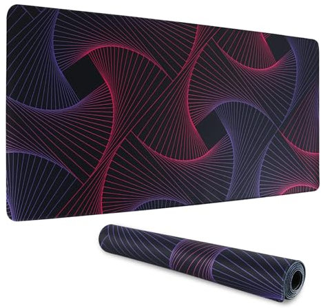 Lvjkes Tapis de Souris XXL, 900 x 400 mm Tapis de Souris Gamer, Tapis de Souris Gaming à Bord Cousu, Base antidérapante, Améliorer la précision et la Vitesse, Convient pour Les Jeux et Le Bureau (C)