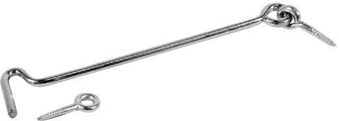 cyclingcolors 1x Sturmhaken Stahl Kabinenhaken Klein Fensterhaken Locking Haken Auge Fenster Korrosionsbeständig Schraube mit öse Tür Privathaken Türen Fenster, 400mm