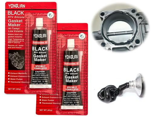 Mastic d'étanchéité pour moteur, pot d'échappement, 2 x 85 g, mastic d'étanchéité en silicone, mastic d'étanchéité pour radiateur, carter d'huile de transmission, carter d'huile pour réparation de