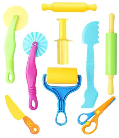 BFUZXY Juego de 9 accesorios para plastilina para niños a partir de 2 años, incluye herramientas de plastilina, herramienta ideal para arena mágica