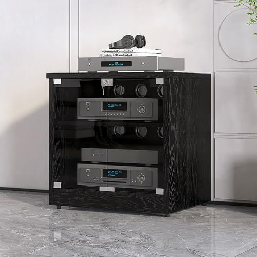 Medienaufbewahrungsschrank, Audio-Stereo-Rack, Stereo-Schrank aus Holz, Audio-Rack-Tower, CD-Player-Ständer, moderner AV-Schrank, Audio-Rack, Stereo-Komponenten-Rack für Entertainment-Stereoanlagen
