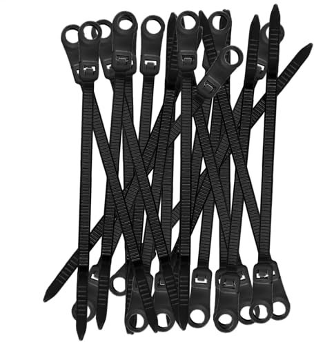 Bridas para cables eléctricos, bridas multifuncionales de nailon con agujero para tornillo, 100 cierres de alambre reutilizables, dispositivos de fijación para interiores, hogar, estudio, taller