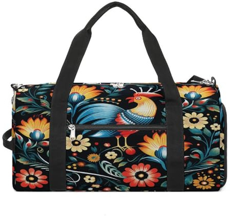 Polish Folk Art Pattern Gym Bag for Women Men Shoe Compartment Waterproof Travel Bags Sports Duffle Bag for Sports Gyms Yoga