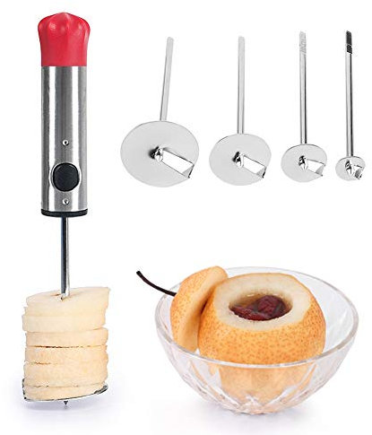 Gemüseausstecher aus Edelstahl, Lurch Spiralschneider Gemüsebohrer Obstausstecher in 4 Größen Gemüsetwister Veggie Drill, Veggie Corer Drill Fruit Corer Spiralschneider Kartoffel