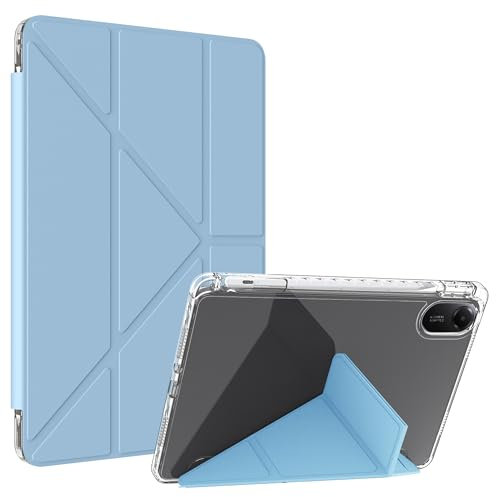 Fitudoos Origami Coque pour Xiaomi Redmi Pad 2 (Ne s'applique Pas à la Version 4G), avec Porte-Stylet, Plusieurs Angles de Support, Étui Housse Acrylique Transparent Mince Anti-Flexion -Bleu