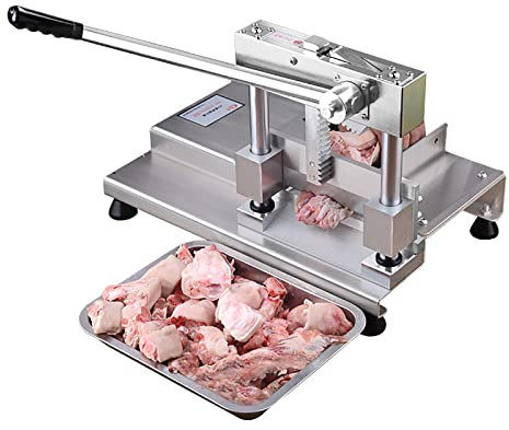 JMOUZHG Máquina de sierra de hueso de carne, guillotina de hueso manual comercial, cortador de huesos de cerdo de acero inoxidable, cortador de huesos para manitas de cerdo, hueso de tubo