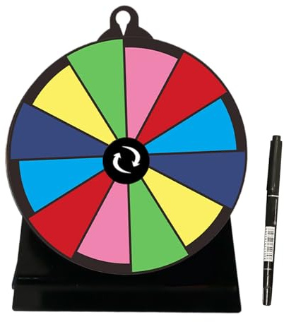Game Spin Wheel, Colorful Prize Turntable, Reusable Tabletop Spinner, Interactive Adjustable Stand for Trade Show Events, Carnivals, Performances, Parties, Fundraisers, Displays 7.87x5.91x2.76 Inches