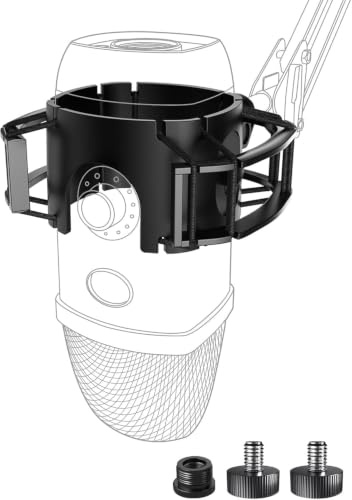 Metall Mikrofonspinne [Passgenau für Blue Yeti X], Shock Mount Anti-Vibrationsfederung Elastische Schwingungsdämpfung Mikrofon Stoßdämpferhalterung Clip Mikrofonständer