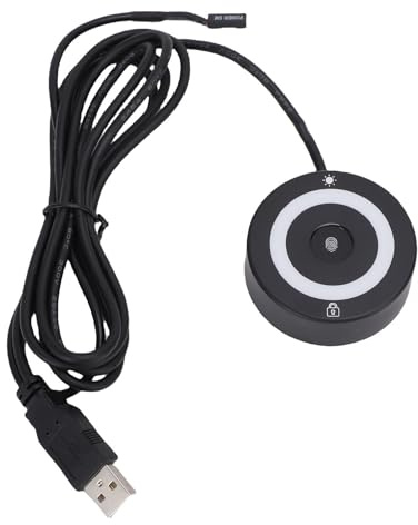 SENECESLI Portable USB Fingerprint Reader Support for W 10 11, Mini Fingerprint Scanner, 360° Touch Fast Recognition Biometric Fingerprint Scanner with RGB Light for PC Laptop