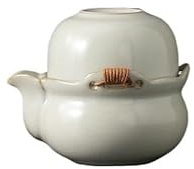 Tea Kettle Beige Ru Kiln Large Hand Grab Pot Kung Fu Tea Set Single Ceramic Not Hot Hand Household Cover Bowl Bubble Teapot Bubble Tea Cups Small Tea Pot