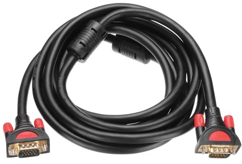 sourcing map VGA Monitor Cable 3Meters 15 Pin Male to Male Cord, Black | Video Cable Adapter for Laptops TV PC Computer Monitor Screen Projector, 5ft