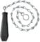 Merriway® BH01761 High Level WC Toilet Cistern Chain Pull, 12 inch with Black Rubber Handle