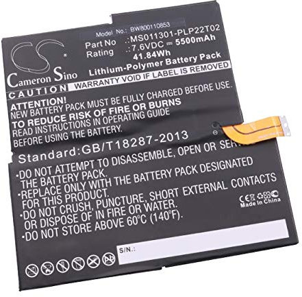 vhbw Li-Polymer battery 5500mAh (7.6V) suitable for Tablet/netbook Microsoft Surface PS2-00001 replaces MS011301-PLP22T02.