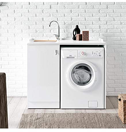 Geromin Arredamenti 7009SMARTCLD-GR Lavatoio e Base con Cesto, Bianco
