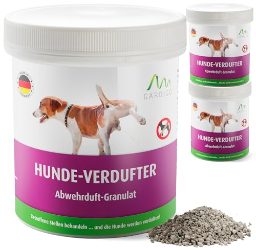 GARDIGO® Hundeschreck Granulat - Hunde-Verdufter - 3er Set I 900g I Mit Geraniol I Made in Germany I Hundeabwehr für Haus, Garten, Garage und Grundstück I Hundevertreiber für draußen