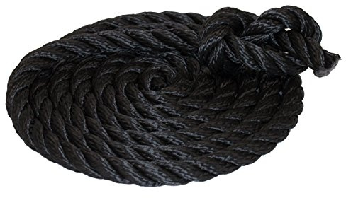 Tauwerk 10mm - Farbe: schwarz 3-litzig gedreht Leine Schnur Festmacher Rope Tau Seil Allzweckseil Reepschnur Lirolen-Tauwerk PP-Multifil, 3-schäftig gedreht (Länge 50mtr.)