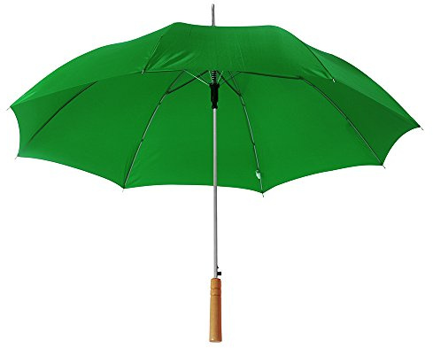 eBuyGB Pack of 6 Automatic Wedding Photographer Parasol Folding Umbrella, Long Umbrella with Stick Handle Rain Stick Umbrella, Umbrella, Colourful - Green 37 Inch / 94cm Span 84cm Length