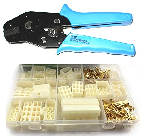 Crimpzange, AWG26–16 mit 16 Paar 6,3 mm Laschen Buchsen Terminals Pin Autostecker Sortiment Kit