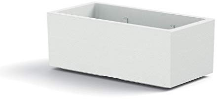 Matheria Rectangular Vase planter in bronze color in plastic with wheels 80 cm veca