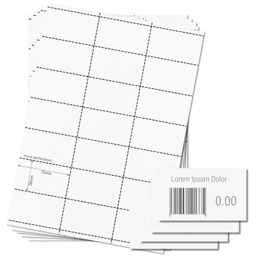 OfficeGear Regalkanten-Barcode-Etiketten, 21-fach [25 Blatt – 525 Stück] – 38 × 70 mm – Bedruckbare A4-Karten, 120 g/m², mikroperforiert, ohne Kleber – inkl. Designvorlage