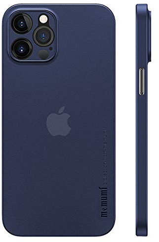 memumi Hülle kompatibel mit iPhone 12 Pro, Mehrweg 0.3mm dick Slim Fit, Matte Finish [rutschfest, Kratzfest] Schutzhülle Extra Dünn Hardcase kompatibel mit iPhone 12 Pro -Trans-Blue (6.1, 2020)