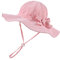 Pesaat Baby Sonnenhut Mädchen Sommermützen UV-Schutz mit Schleife Kinder Sommerhut Baby Mädchen Mütze Sommer (Rosa, 1-2Jahen)