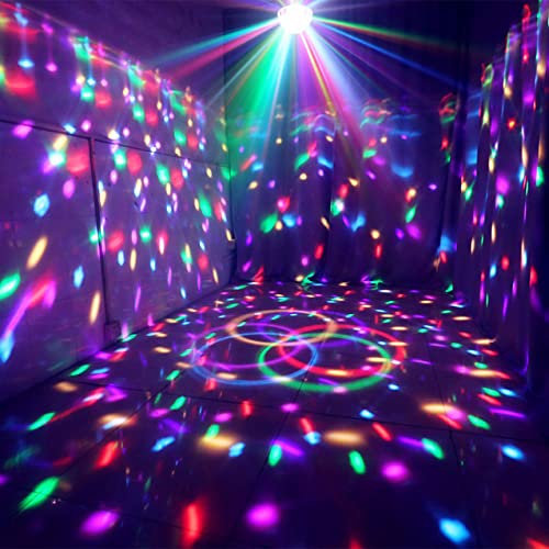 Bluetooth Disco Lights Wonsung 9-Color Party Mirror Ball Projector Stage Lighting Strobe Club Light Effect Mini Light Magic Ball Dance Lamp