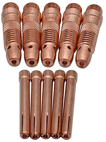 TIG Collet Body 10N32 (3/32) & Collet 10N24 Fit TIG Welding Torch 17 18 26 | GZTIGWELD 10Pcs Collet Body 10N32 (3/32) & Collet 10N24 (3/32) Consumables KIT for TIG Welding Torch 17, 18 and 26